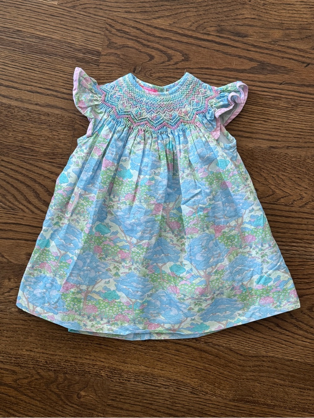 Claire & Charlie Cotton Candy Trees  Beautiful Smocked Embroidered Dress
